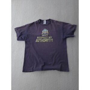 Vintage 2000s South Park Cartman Respect My Authority Faded Purple‎ T-shirt L